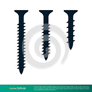 Set Screw Icon Vector Logo Template Illustration Design EPS 10