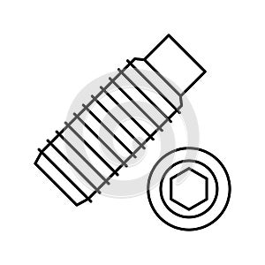 set screw line icon vector illustration