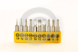 Set of screwdrivers bits