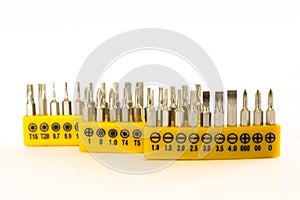 Set of screwdrivers bits