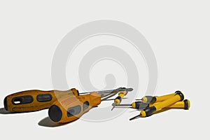 A set of screwdrivers Isolated