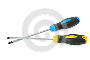 Set of screwdrivers isolated on white background