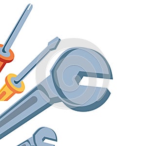 set of screwdrivers with wrenches tools