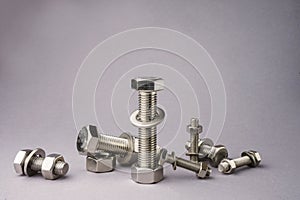 Set of screws of different types, allen, grade 5, hexagonal millimeter, eye bolts, washers, dowel, car screw, clamps