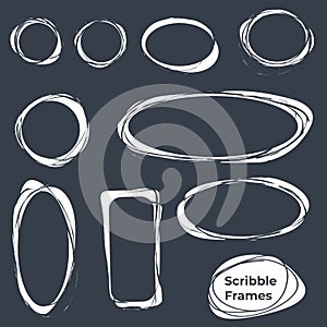 Set of scribble frame in vector