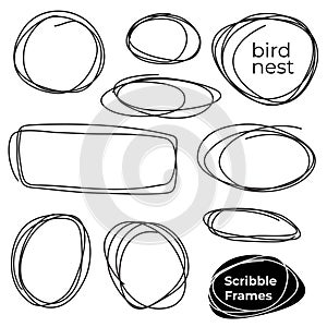 Set of scribble frame in vector