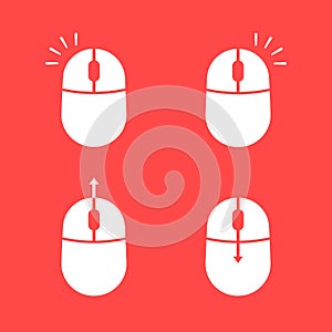 Set of scroll and click computer mouse