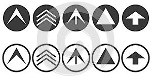 Set the scroll up icon, vector icon and direction of the scrolling wheel up on a computer mouse