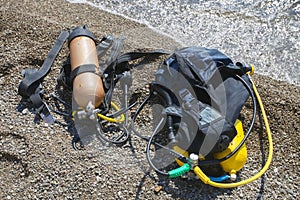 Set of Scuba Diving equipment.