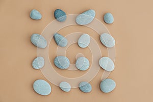 Set of sea stones of a round form.