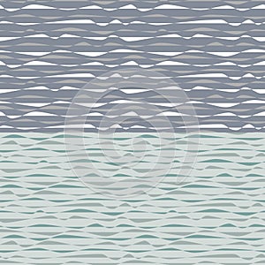 A set of sea waves. Seamless patterns in different colors. Vector illustration. Lines are like sea waves. Printing on