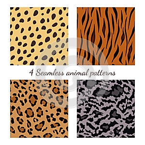 Set of seamless animal patterns