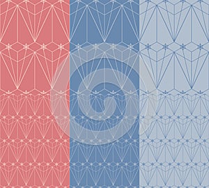 Set of seamless art deco geometric holiday pattern