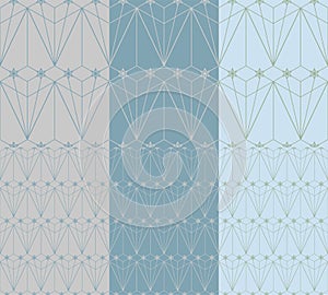 Set of seamless art deco geometric holiday pattern