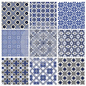 Set of seamless background with ethnic patterns. seamless pattern in folk style