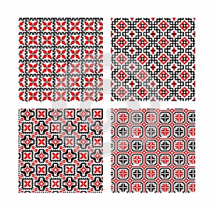 Set of seamless background with ethnic patterns. seamless pattern in folk style.