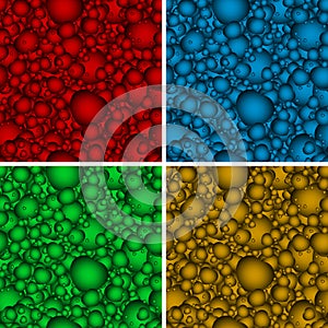 Set of seamless backgrounds with multicolored hear