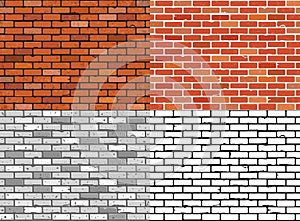 Set Seamless Brick Wall Textures