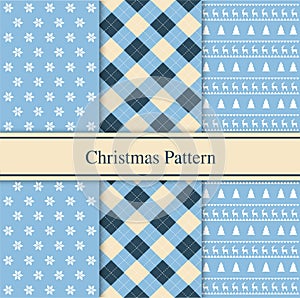 Set of seamless christmas patterns
