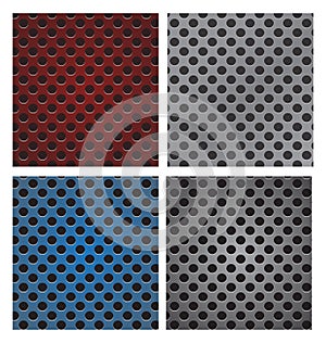 Set of seamless circle perforated carbon speaker grill texture v