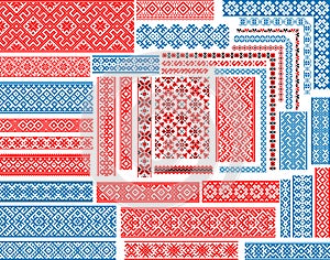 Set of Seamless Ethnic Patterns for Embroidery Stitch