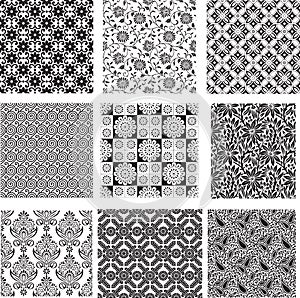 Set of seamless floral pattern