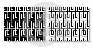 Set of Seamless Fretwork Patterns Vector.