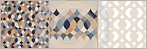 Set of seamless geometric abstract patterns.