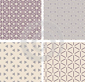 Set of seamless geometric patern.