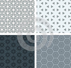 Set of seamless geometric patern.