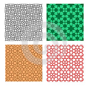 Set of seamless geometric pattern in islamic style