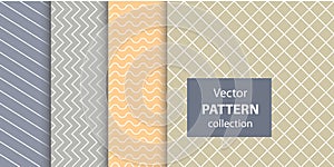 set Seamless geometric vector patterns, modern backdrop
