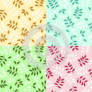 set of seamless leaves backgrounds