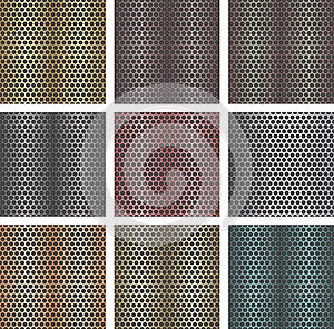 Set of seamless metal backgrounds