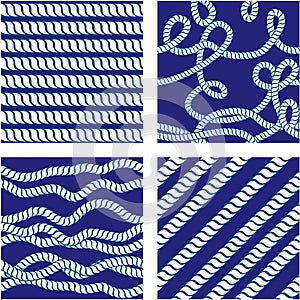 Set of Seamless nautical patterns on background