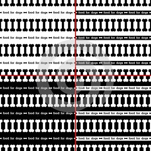 Set of seamless pattern with bone for dog. vector