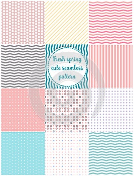 Set seamless pattern circles and lines