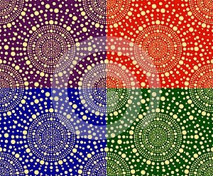 Set of seamless patterns of circles