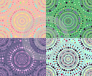 Set of seamless patterns of circles