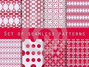 Set of seamless patterns. Geometric seamless pattern. Retro colo