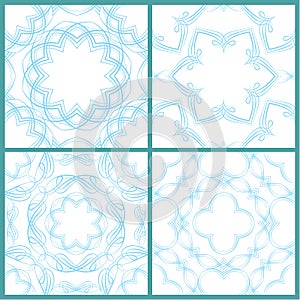 Set of seamless patterns - Guilloche ornamental