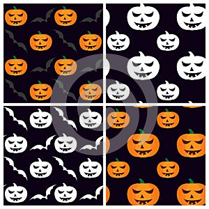 Set of seamless patterns for Halloween