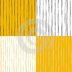 Set of seamless patterns. Hand drawn vector ink style.