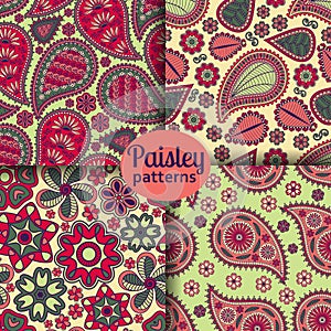 Set of seamless patterns in Indian style