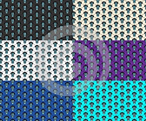 Set of seamless patterns of lanterns