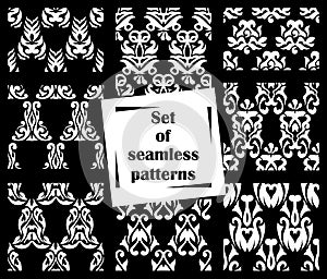 Set of 8 seamless patterns. Patchwork design