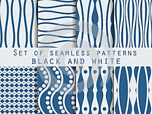 Set seamless patterns. The pattern of the lines. The pattern for wallpaper, tiles, fabrics, backgrounds.