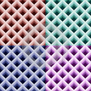 A set of seamless patterns similar to Bargello`s embroidery photo