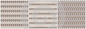 Set of seamless patterns in soft earth colors. Vector abstract backgrounds textures.