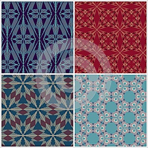 Set of seamless patterns for tapestry, craftsmanship